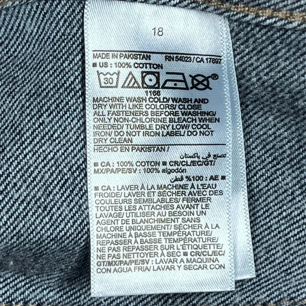 Old Navy Jeans Women 18 40x29 Blue High Rise‎ Baggy Wide Leg Drapey Patch Pocket